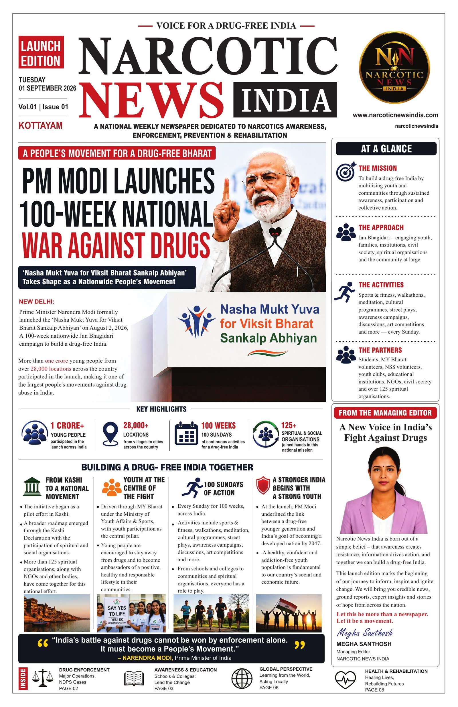 Narcotic News India Launch Edition dated 01 September 2026